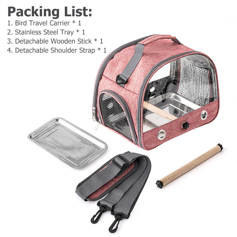 Portable Bird With Stainless Steel Pet Bag for Travel and Outdoors Ideal for Parrots Small Birds Small Pets 250121
