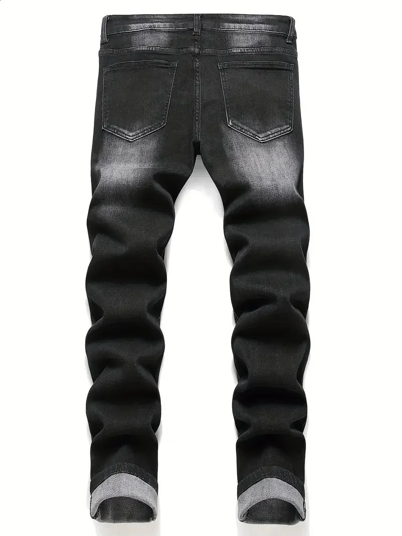 Mens Stretchy Denim Jeans For Men Simple Slim Casual Straight Fashion Classic Pants Cargo Solid Streetwear Trousers 250121