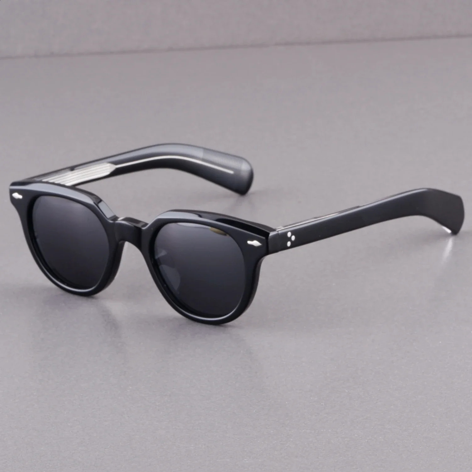 Fashion Vintage Sunglass JMM48RX Thick Solid Acetate Frame Stereo Cutting UV400 Polarized Lens Retro Oval Women Man High Quality 250117