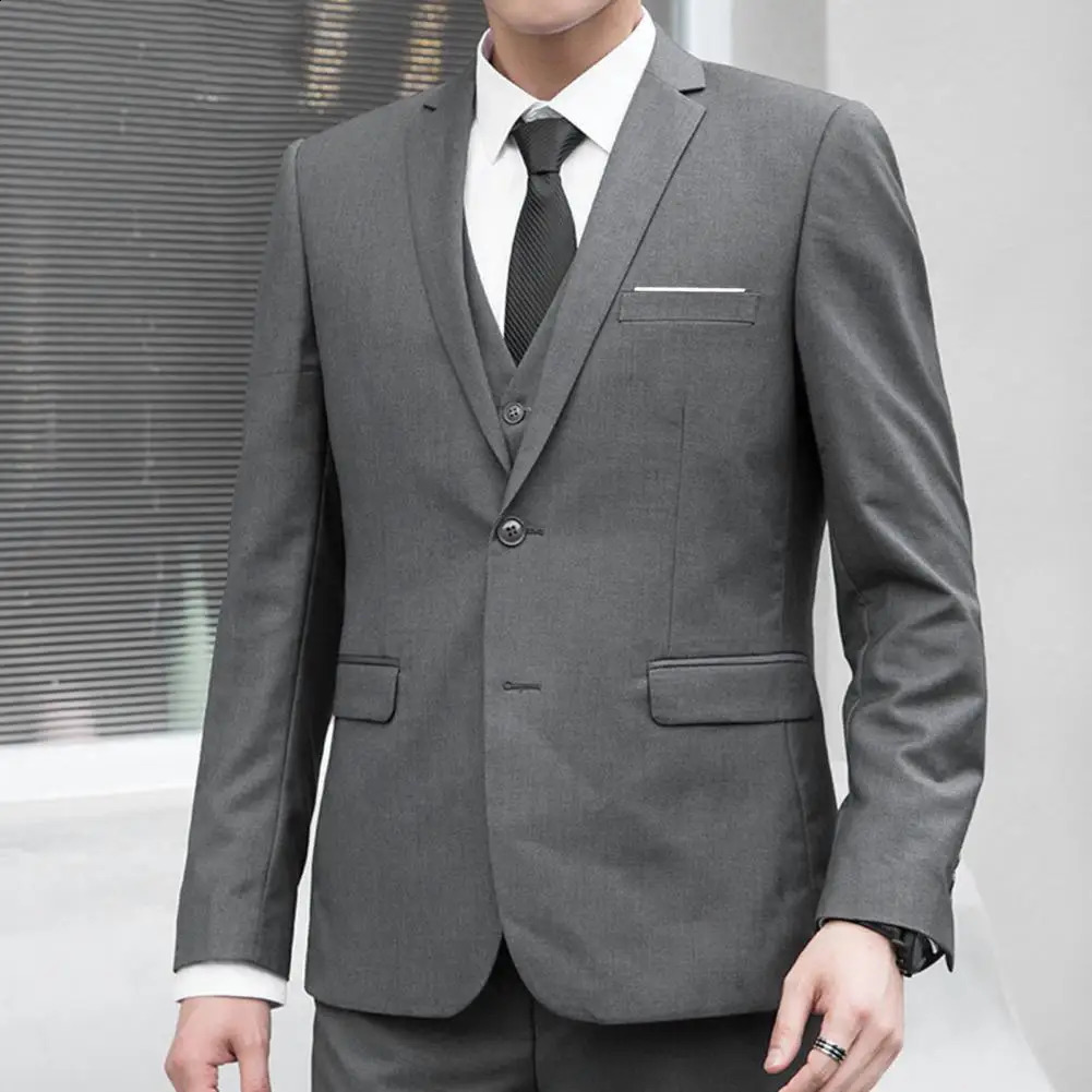 Men Formal Business Suit Coat One Button Black Blue Red Slim Fit Fashion Blazer Jacket Casual Clothing 250115