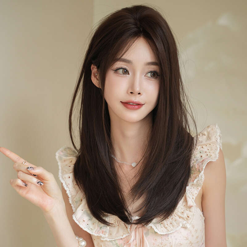 Lace Front Wig Cover T Shape Wig Women S Hair Hand Woven Synthetic Lace Wig Korean Version High Temperature Silk Top Full Head Cover Long Straight Hai