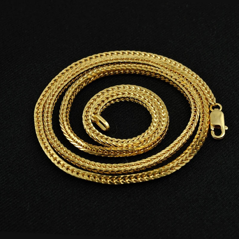 925 Sterling Silver Chopin Chain Necklace Golden For Men Women Gift Long 40 45 50 55 60 65 70 80 CM Wide 1 1.3 1.6 2 2.5 MM 250120