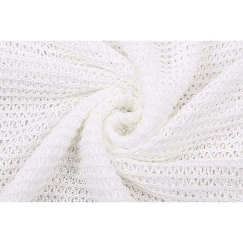 New Beach Cover Ups Hollow Out Knitted Tassel Swimwears Bikini Hook Swimsuit Sunscreen Solid Color Crochet Mujer Beachwear