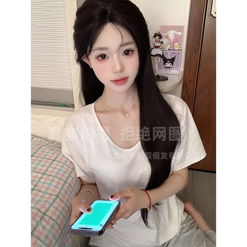 Lace Front Wig Cover T Shape Forehead Lace Wig Women S Full Head Cover New One Piece Fashion Natural Anti Aging Simulation Long Straight Hair