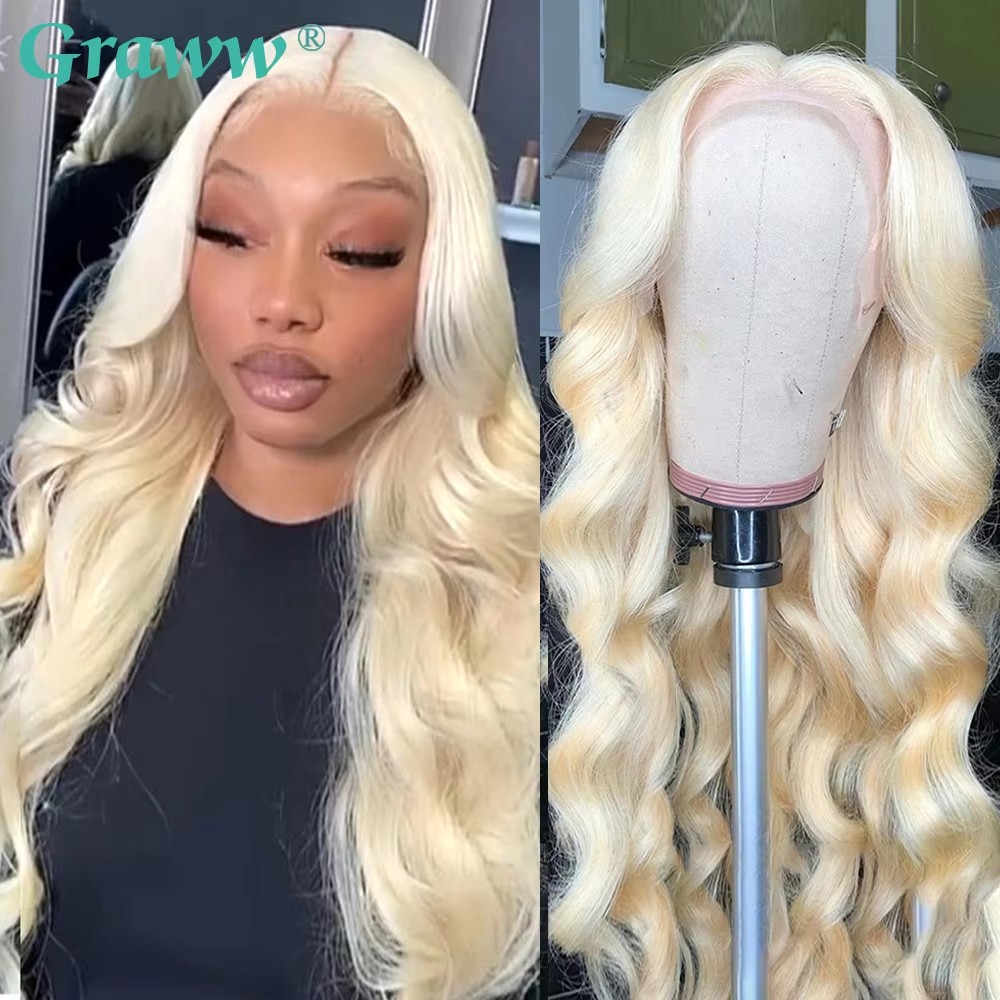 Blonde Body Wave Lace Front Wig HD Transparent Lace 13x4 raw Human Hair Wig 613 Pre Plucked Full Frontal Wigs For Black Women