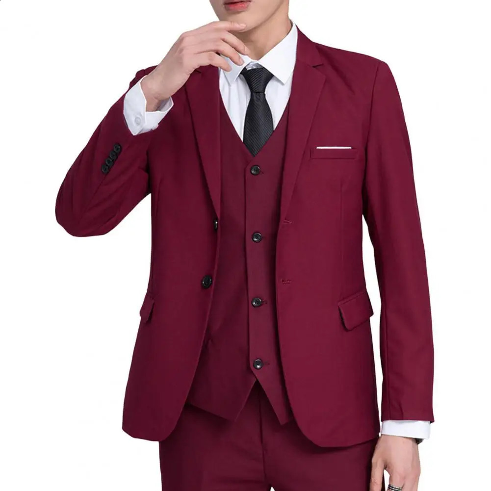 Men Formal Business Suit Coat One Button Black Blue Red Slim Fit Fashion Blazer Jacket Casual Clothing 250115