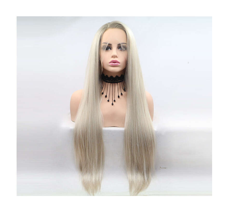 Lace Front Wig Cover T Shape Synthetic Lace Headband Long Straight Hair Half Hand Hook Wig Set