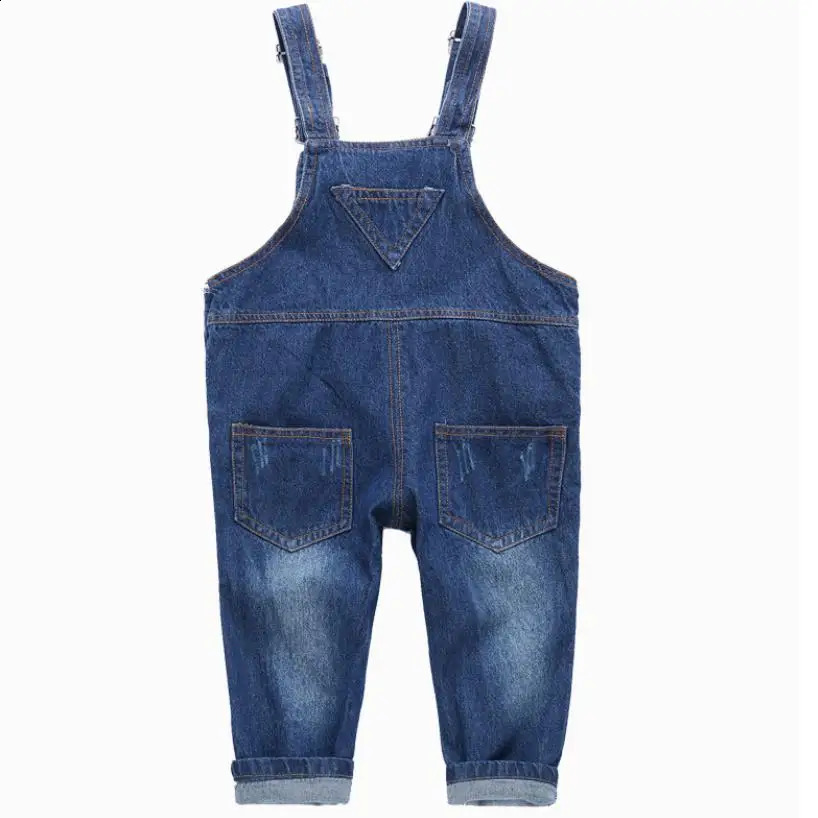 Arrival spring Girls Boys Denim Overalls Button Fly for Solid Blue Children Jumpsuit Overalls18Y 250117