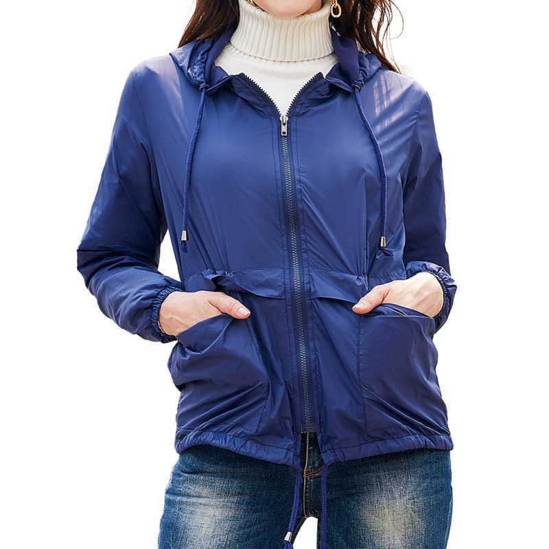 New Lightweight Mesh Hoodie Outdoor Raincoat Short Windbreaker Cardigan Jacket European Womens Leather Womens Jacket 241209