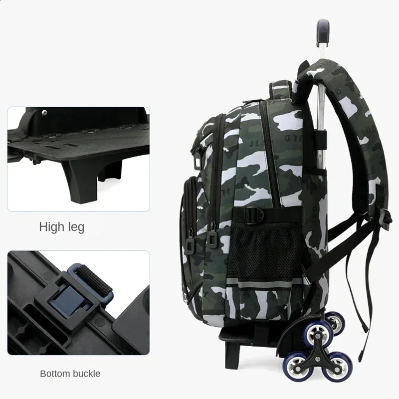 Children School Backpack for Kids Boys Wheeled Bag Student Backpack Trolley School Bag with Wheels Rolling Luggage Book Bag 250109
