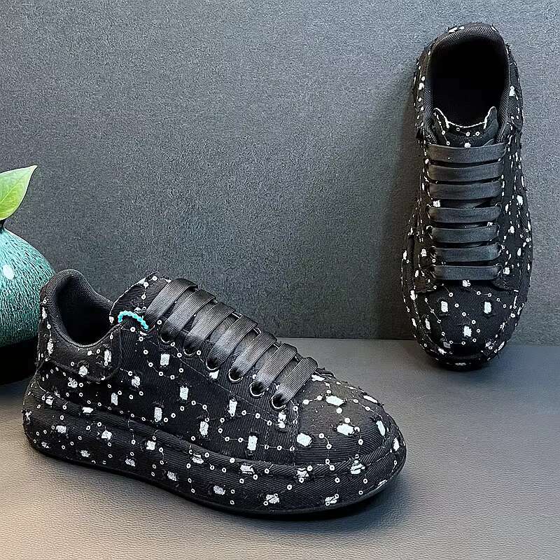 New Arrival Men Fahsion Causal Canvas Board Shoes Spring Autumn Designer Green Youth Trending Thick Bottom Sneakers