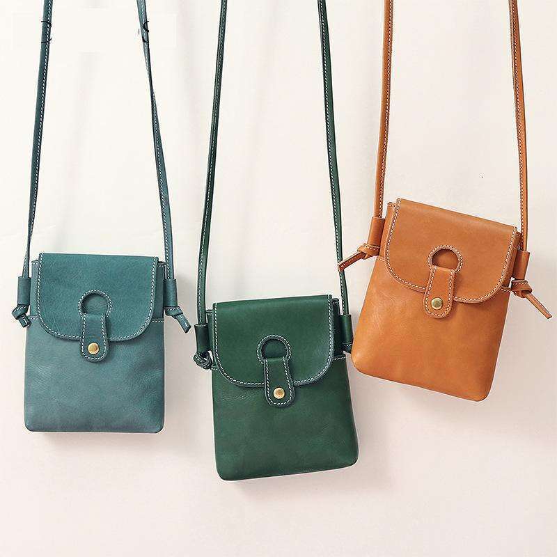 Johnature Simple Ladies Mini 2024 New Genuine Leather Solid Color Versatile Natural Real Cowhide Shoulder & Crossbody Bags