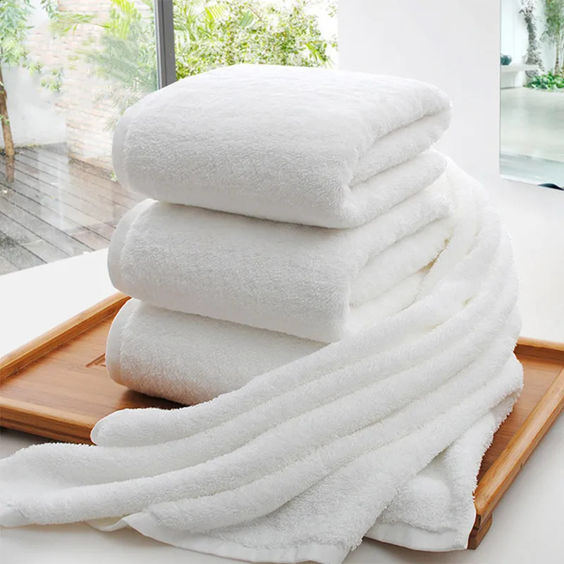 80x160cm white large bath towel thickened cotton towel highly absorbent bath towel suitable for swimming pool family els 250114