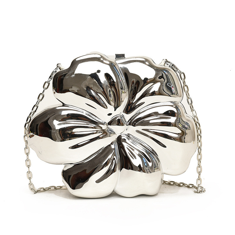 Flower Gold Acrylic Bag For Women New Style New Niche Design, Light Luxury High-End Evening Dress Banquet