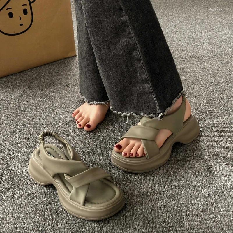2025 S Fashion Designer Sandals Women S Summer Style Strapless Platform Casual With Thick Sole For Beach Outfits French Dress Roman Shoes