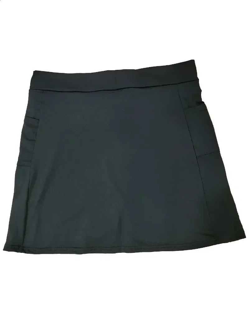 Women Fashion Plus Size 1XL5XL Skirts Shorts Solid Color Medium Stretch Sports Golf Skorts with Pockets 250121