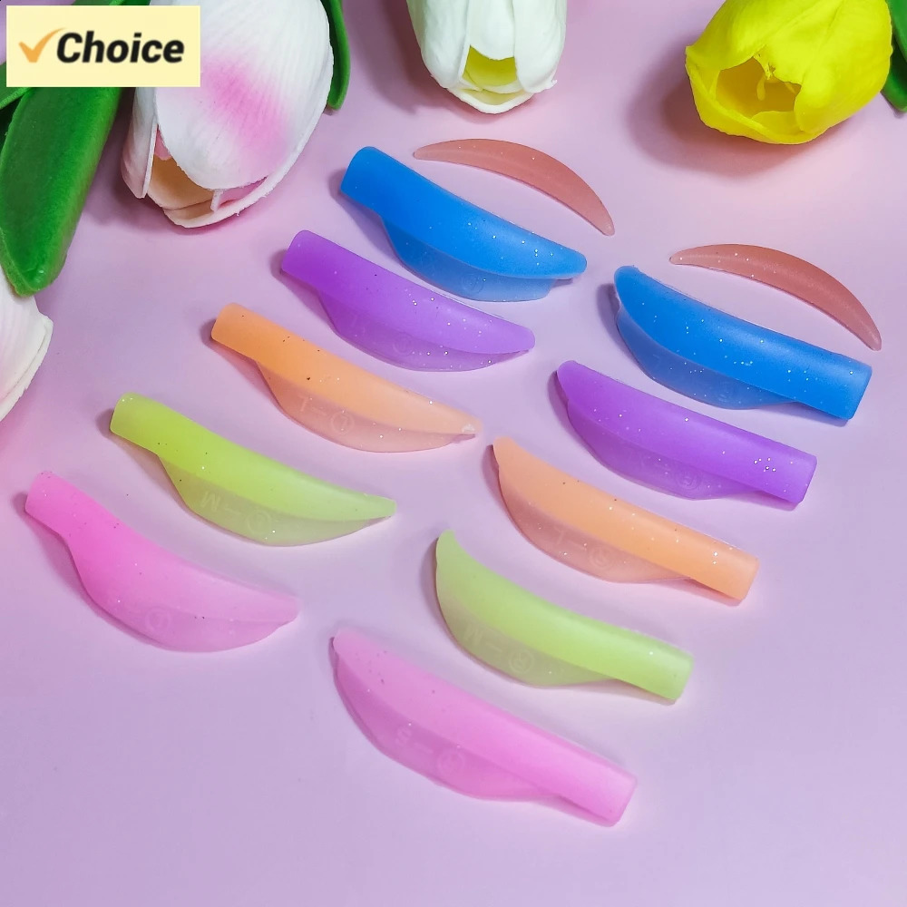 Libeauty 5 Pairs Silicone Lash Lift Shields Eyelash Perm Pads Lifting Rods 3D Curler Accessories Applicator Tools 250115