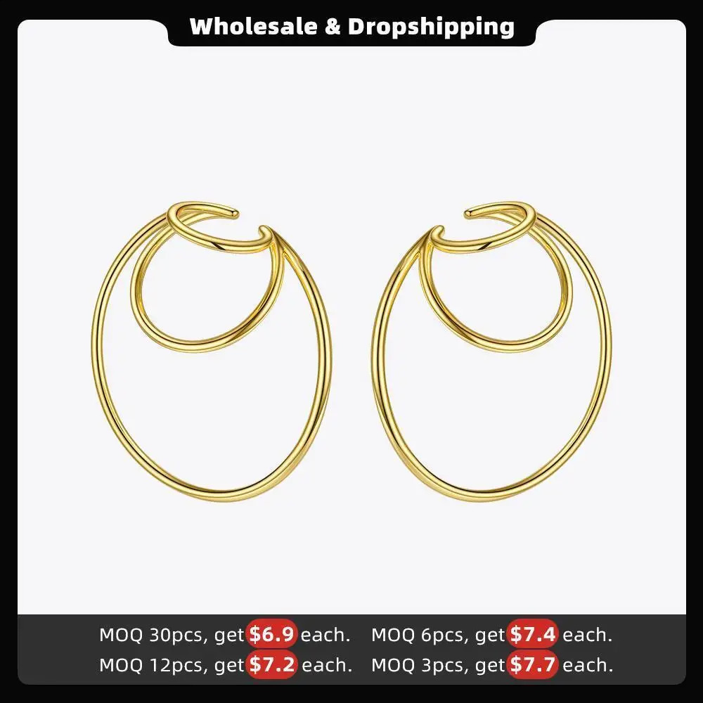 ENFASHION Geometric Ear Cuff Clip On Earrings For Women Gold Color Multi-layer Circle Earings Fashion Jewelry Pendientes E201153 250108