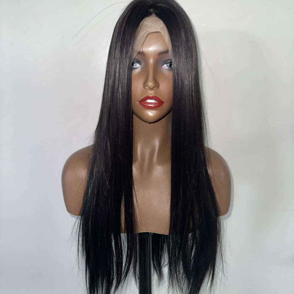 Lace Front Wig Cover T Shape Quan Color With Front Lace Synthetic Headband Long Straight Hair