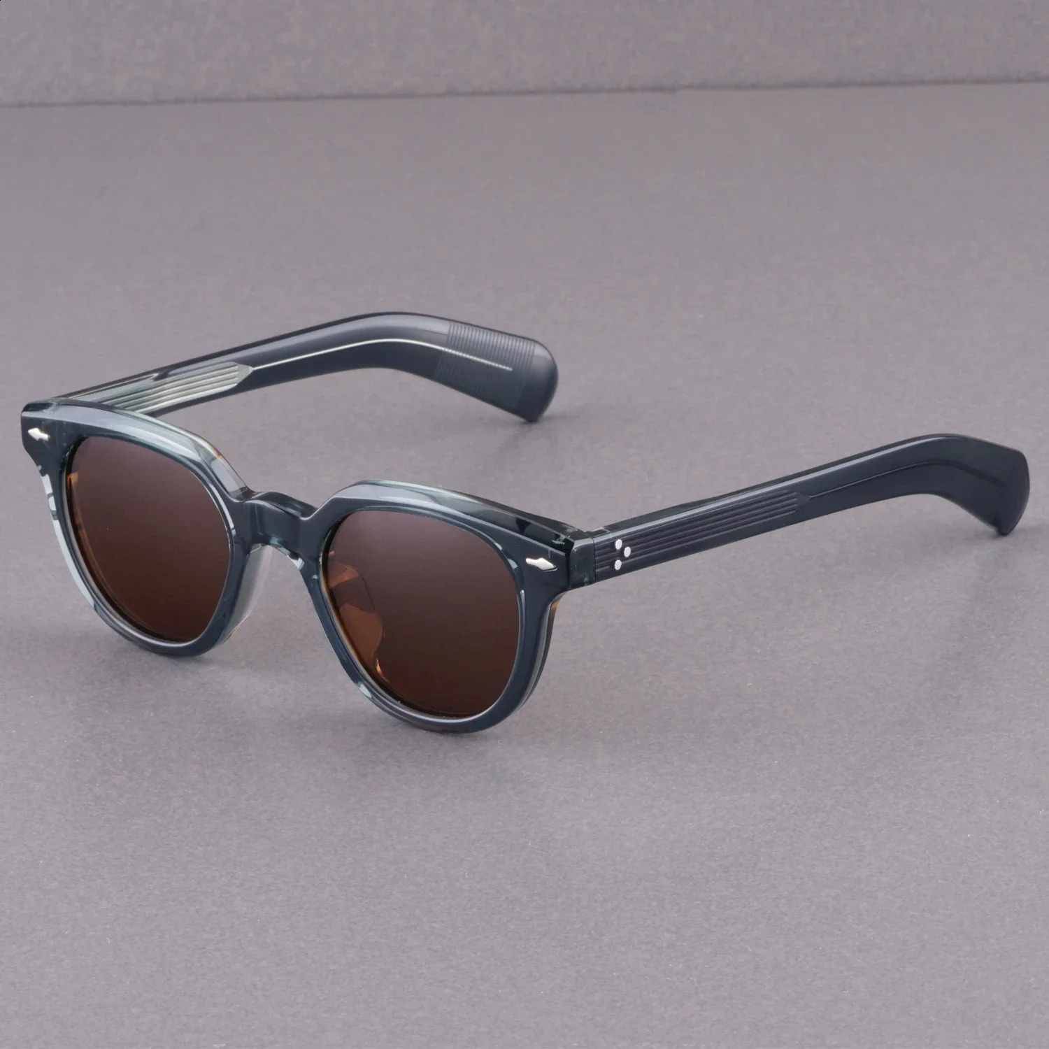 Fashion Vintage Sunglass JMM48RX Thick Solid Acetate Frame Stereo Cutting UV400 Polarized Lens Retro Oval Women Man High Quality 250117