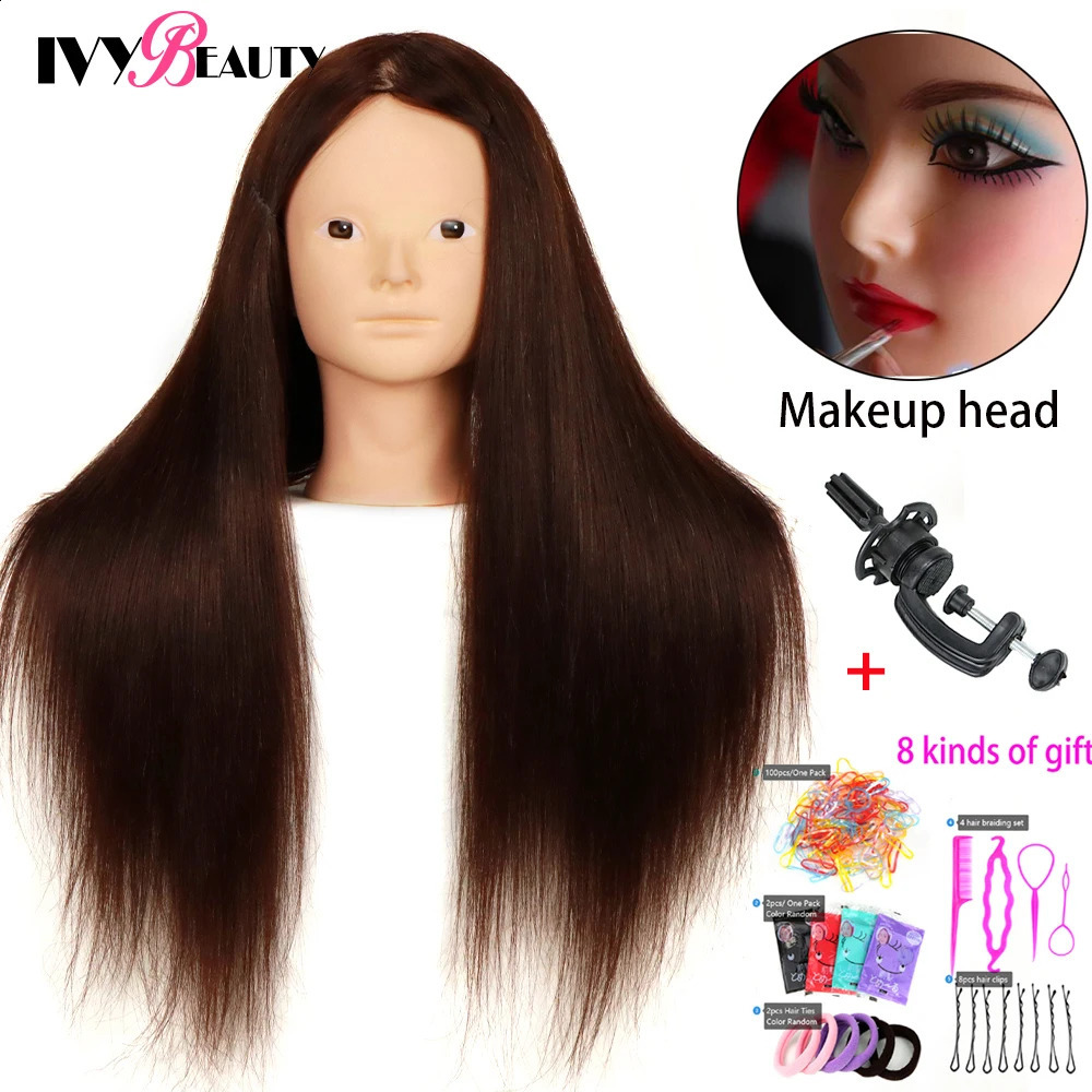 Mannequin Training Head With Stand Mixed Hair For Makeup Practice Cosmetology Dolls Head For Hairdressers Hairstyles 250114