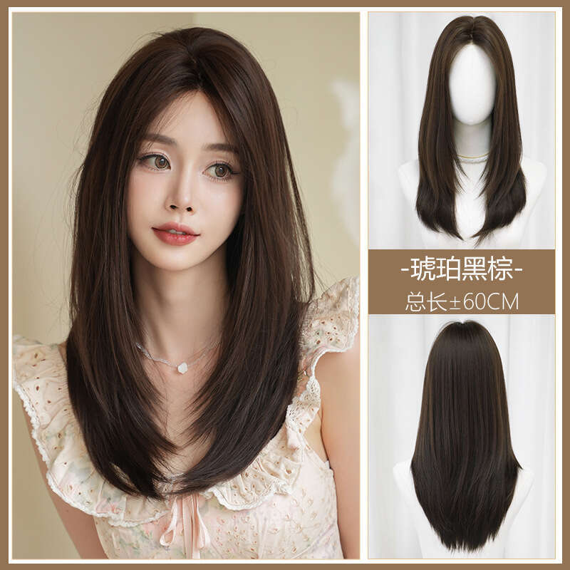 Lace Front Wig Cover T Shape Wig Women S Hair Hand Woven Synthetic Lace Wig Korean Version High Temperature Silk Top Full Head Cover Long Straight Hai