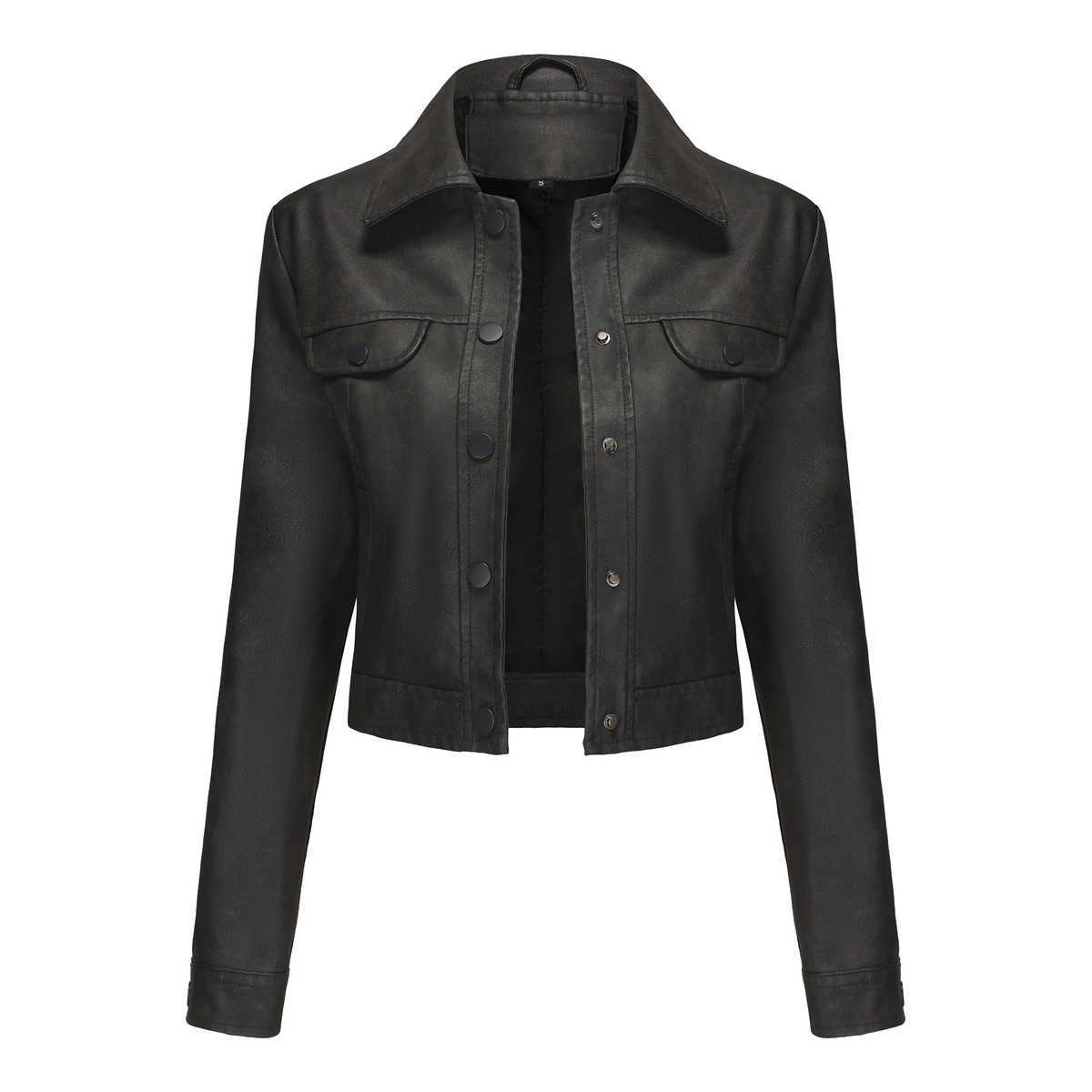 Spring Autumn Thin Leather Jacket Womens Multi Pocket Cardigan Casual Jacket Fashionable and Popular Daily Coat Womens Leather Womens Jacket 241209