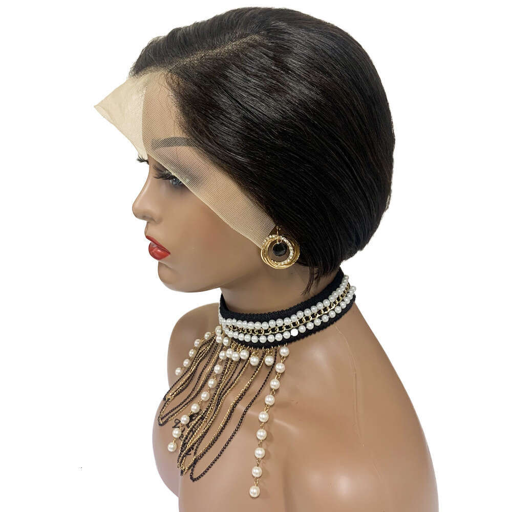Lace Front Wig Cover T Shape Bestselling Partial Short Straight Front Lace Full True Real Hair Headset