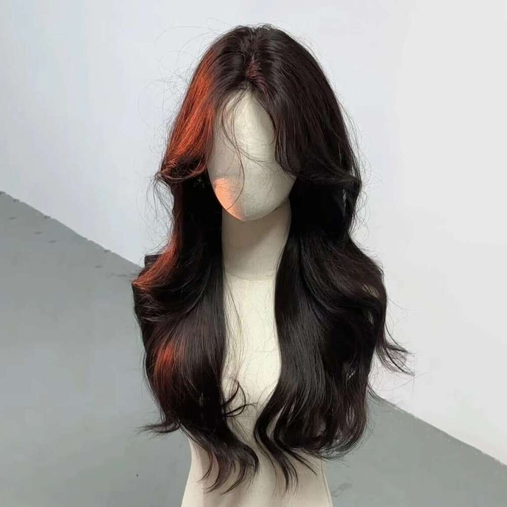 Lace Front Wig Cover T Shape New Product Small Lace Wig Women S Full Head Cover Mid Split Fluffy Figure Eight Bangs Long Curly Hair Straight Hair Wig
