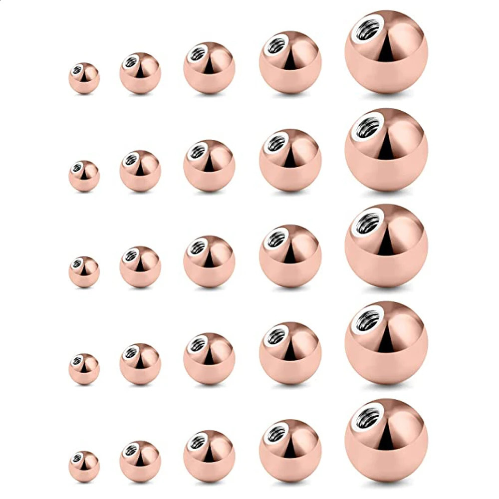 25Pcs Replacement Balls Externally Threaded Steel Industrial Barbell Tongue Nipple Belly Button Piercing Rings Parts 250110