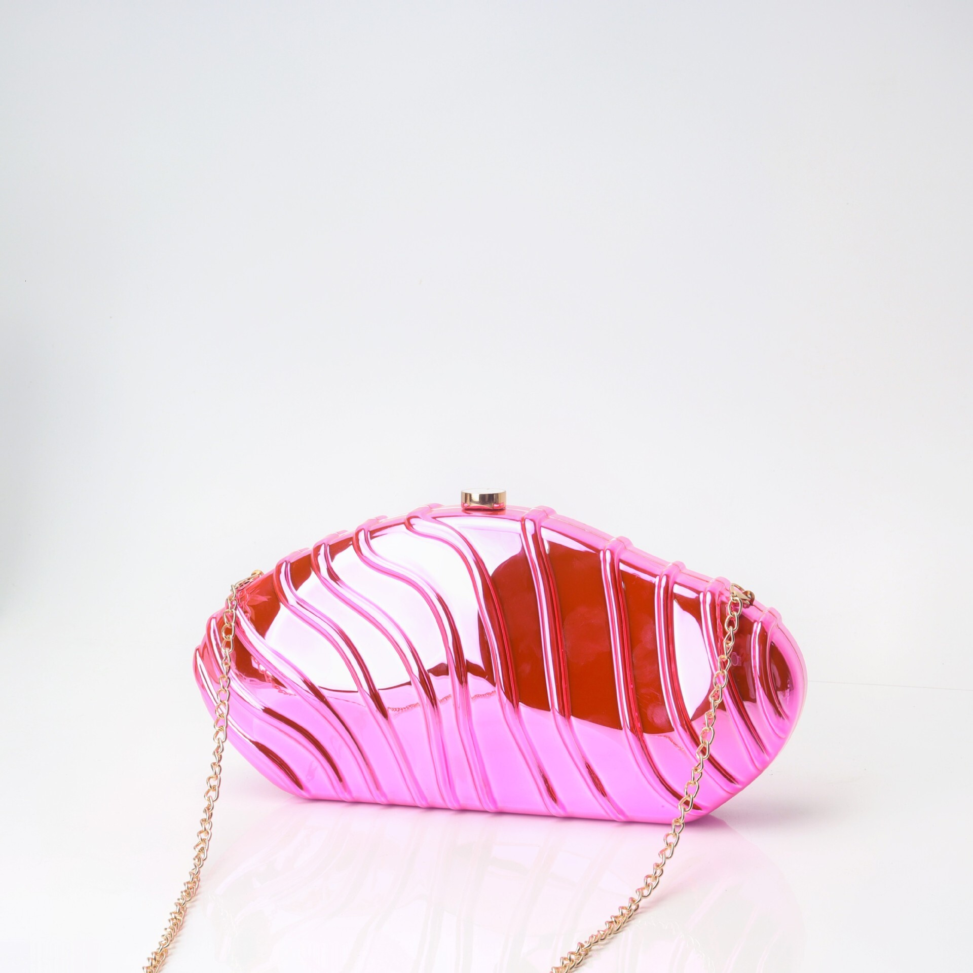Fashion Acrylic Women's Striped Simple Chain Dinner Hand-Held Bag, Stone Patterned Bag