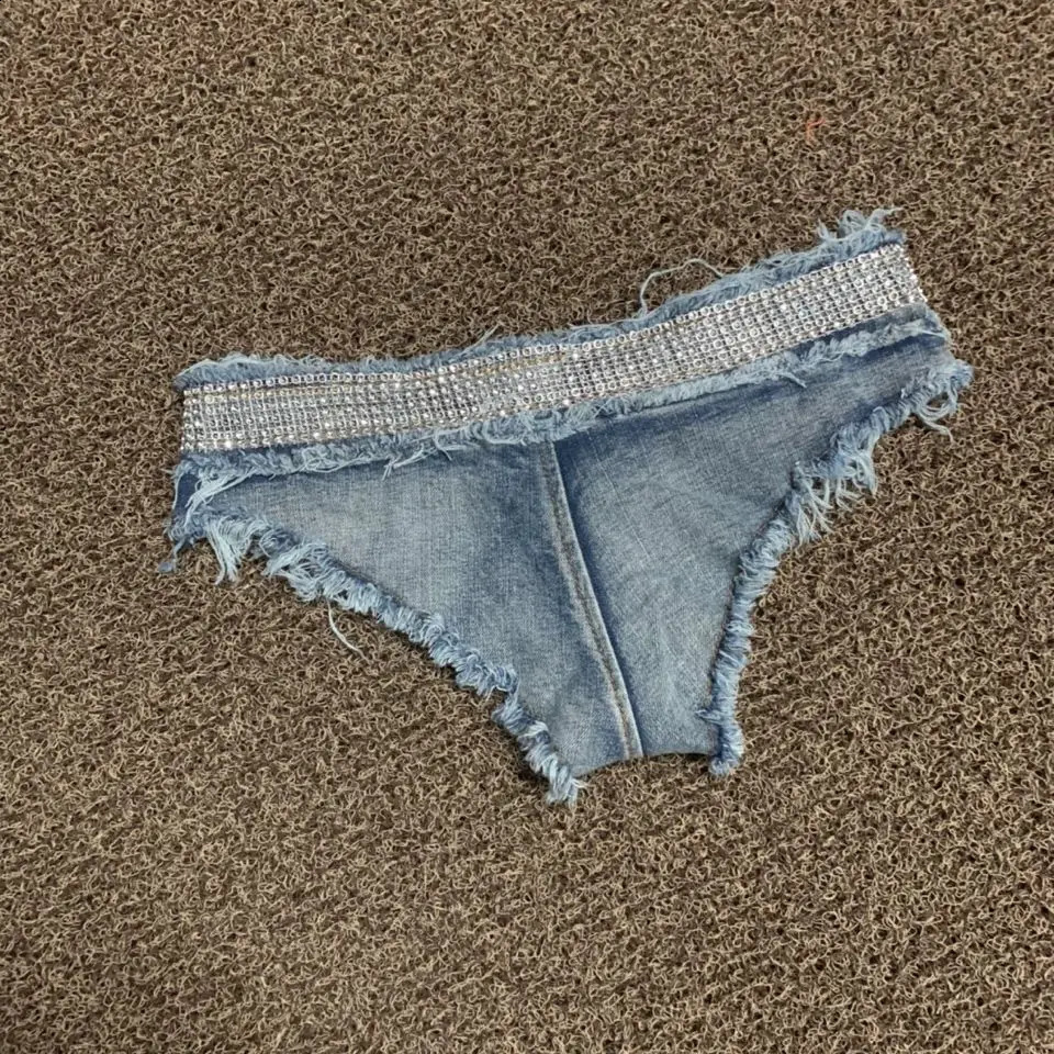 Nightclub 2025 Womens Sexy Ultra Short Denim Jeans Low Waist Cowboy Shorts Pole Dance 250116