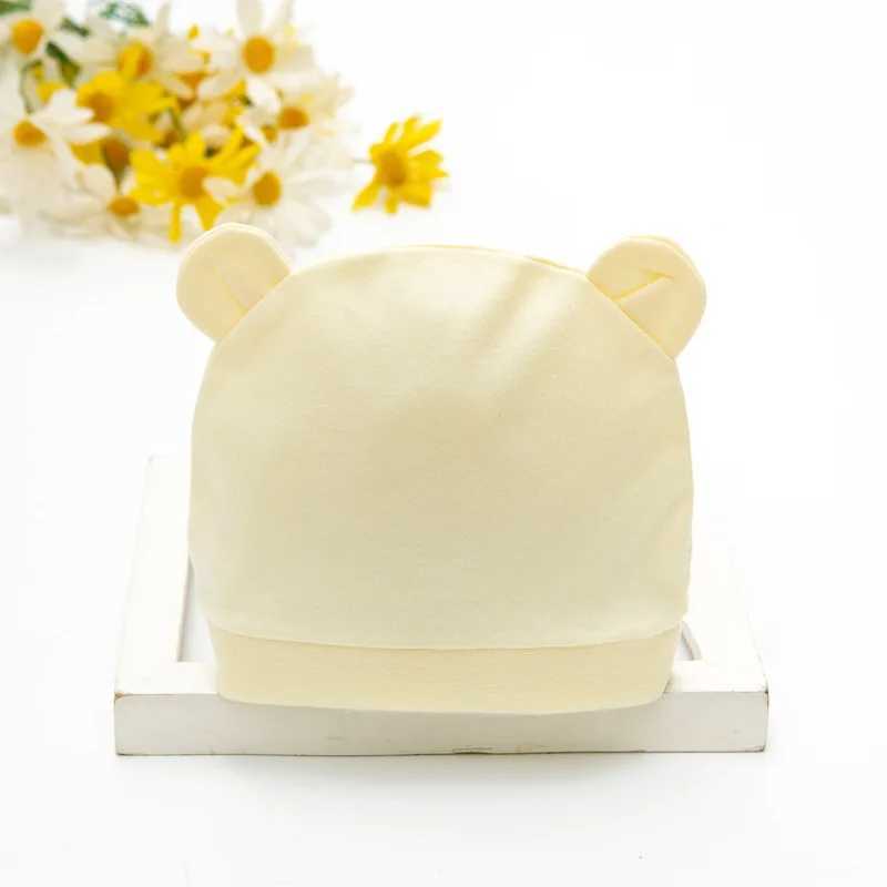 Korean Baby Pure Cotton Hat Cute Knitted Warm Newborn Cap Infant Beanie Solid Color Baby Girl Boy Soft Crochet Hats with Wing M250121