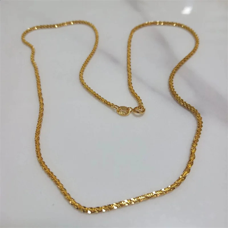 SOMILIA Fashion 18K Yellow Gold Necklace S925 Sterling Silver Sparkling Clavicle Sweater Chain High Jewelry For Woman 250120