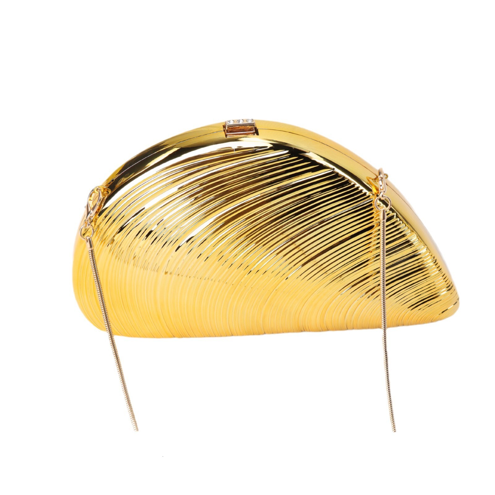 Golden New Acrylic Shell Banquet Chain Flash Women's Handheld Bag