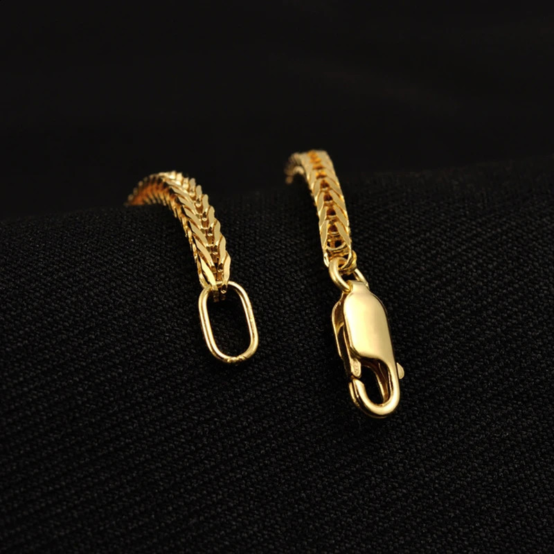 925 Sterling Silver Chopin Chain Necklace Golden For Men Women Gift Long 40 45 50 55 60 65 70 80 CM Wide 1 1.3 1.6 2 2.5 MM 250120
