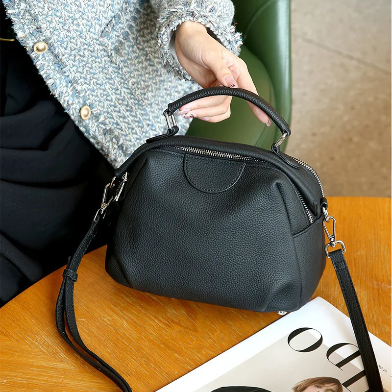 Genuine Leather Womens Bag Autumn Winter Style Commuting Versatile Shoulder Hobo Large Capacity Crossbody Bag Retro Handbag 250113