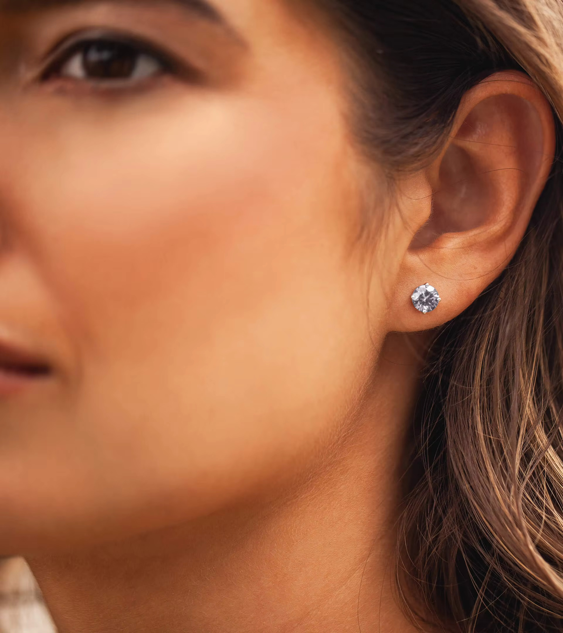 Hot Selg Screw Back VVS Earrings Hip Sterg Sier 5mm 6.5mm 8mm Solitaire Stud Moissanite Earring