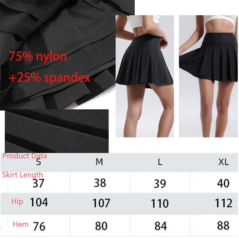 Item Crease Resistant Tennis Skorts Pockets Pleated Skort Sports Skirts Stretchy Running Shorts Skirt Golf 250122