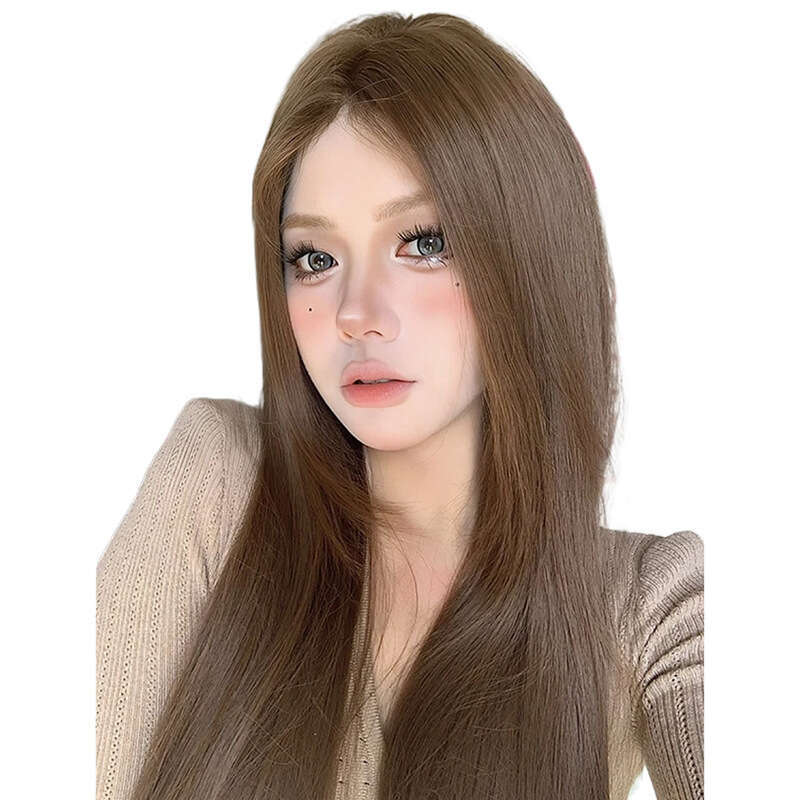 Lace Front Wig Cover T Shape Tangyin Wig Women S Daily Net Long Straight E Front Lace Mid Split New Natural Full Headset