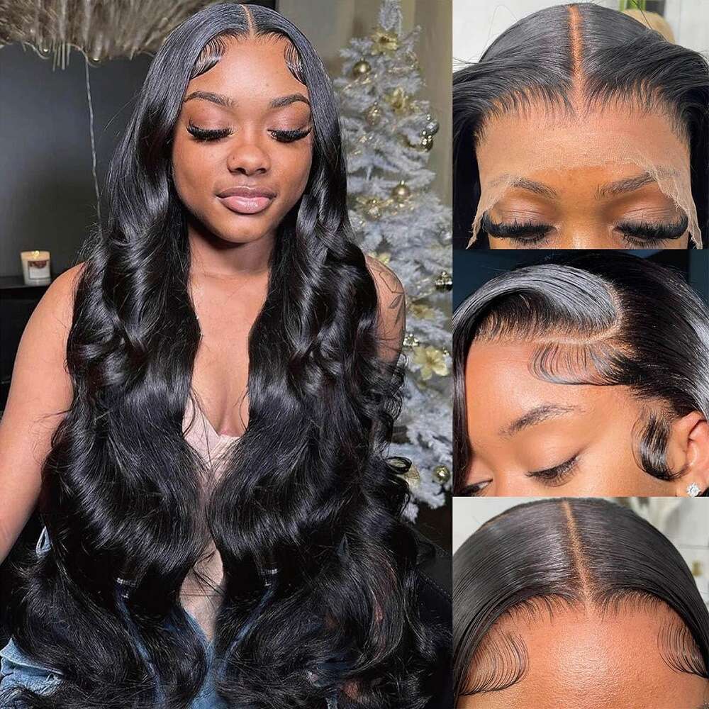 Lace Front Wig Cover T Shape Wig Female Front Lace Long High Temperature Silk Black Medium Curled Hair Cover