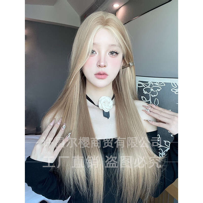 Lace Front Wig Cover T Shape Erying Split Women S Hair Forehead Lace Full Head Cover Wig Long Straight Hair