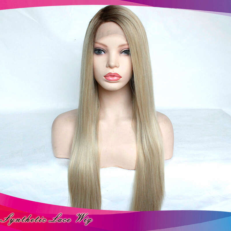 Lace Front Wig Cover T Shape Mid Cut Women S Shawl Long Straight Hair T Color Gradient High Temperature Silk Front Lace Quality Semi Hand Woven Wig He