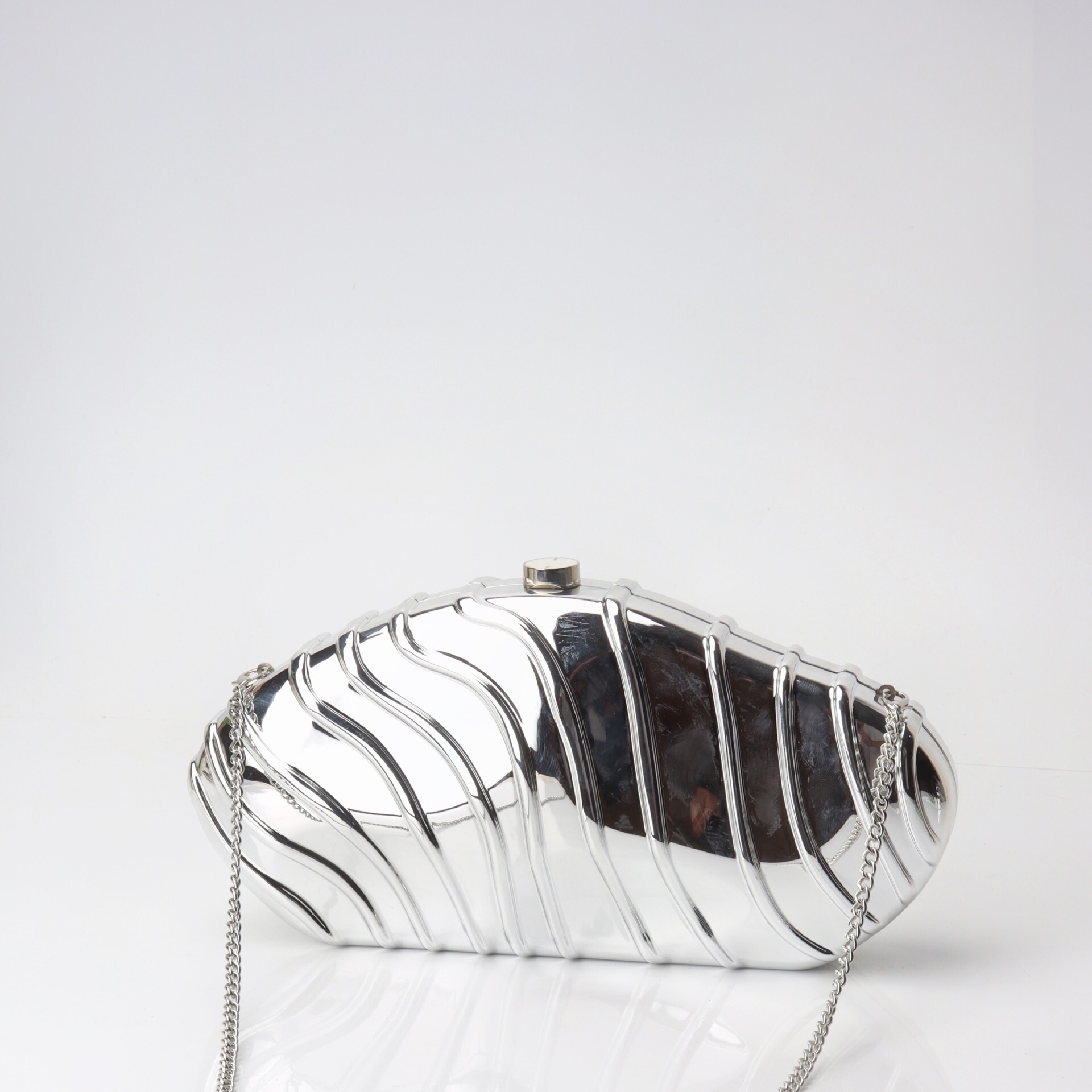 Fashion Acrylic Women's Striped Simple Chain Dinner Hand-Held Bag, Stone Patterned Bag