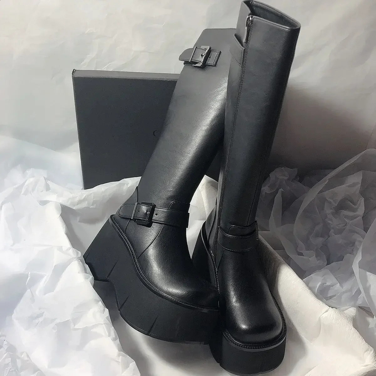 Spring and Autumn Comfortable Waterproof Platform Beautiful Casual Boots Fairy Style Knight Edition Anti slip 250117