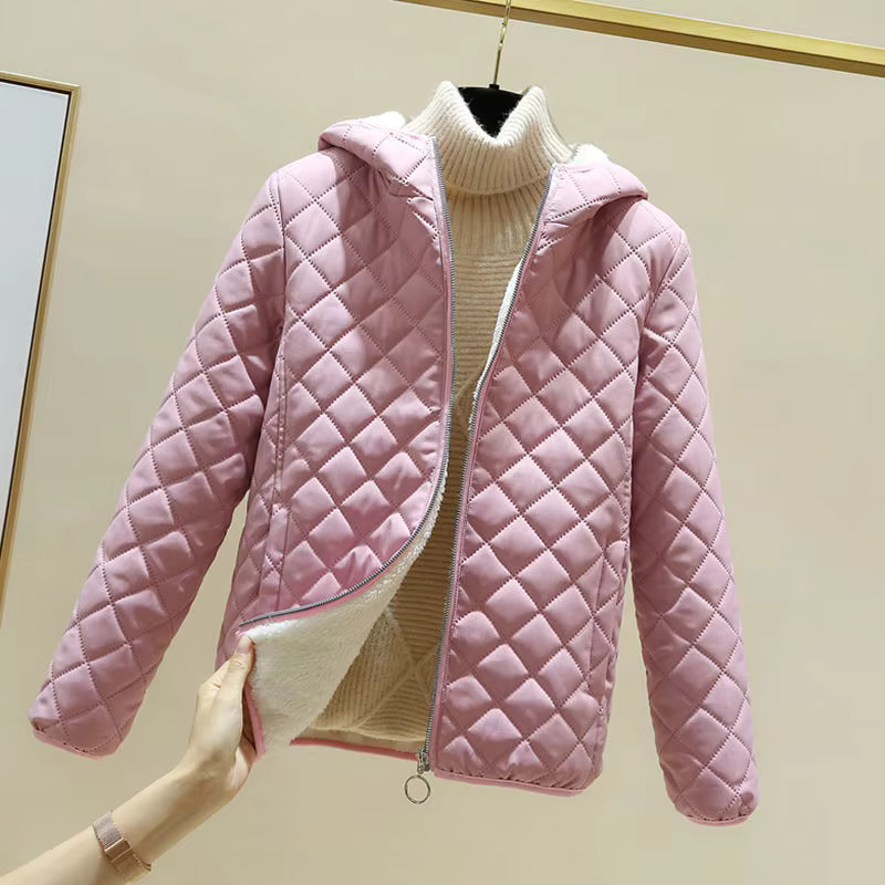 2023New Autumn Winter Women Thin Light Short Parkas Fleece Thicken Warm Female Cotton Padded Jacket Casual Outwear