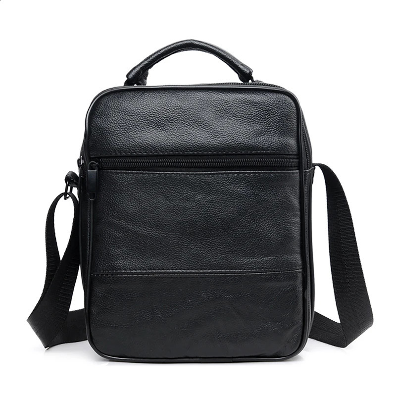 high-quality leather mens casual shoulder messenger bag fashion ten font handbag Mochila handbag 250109