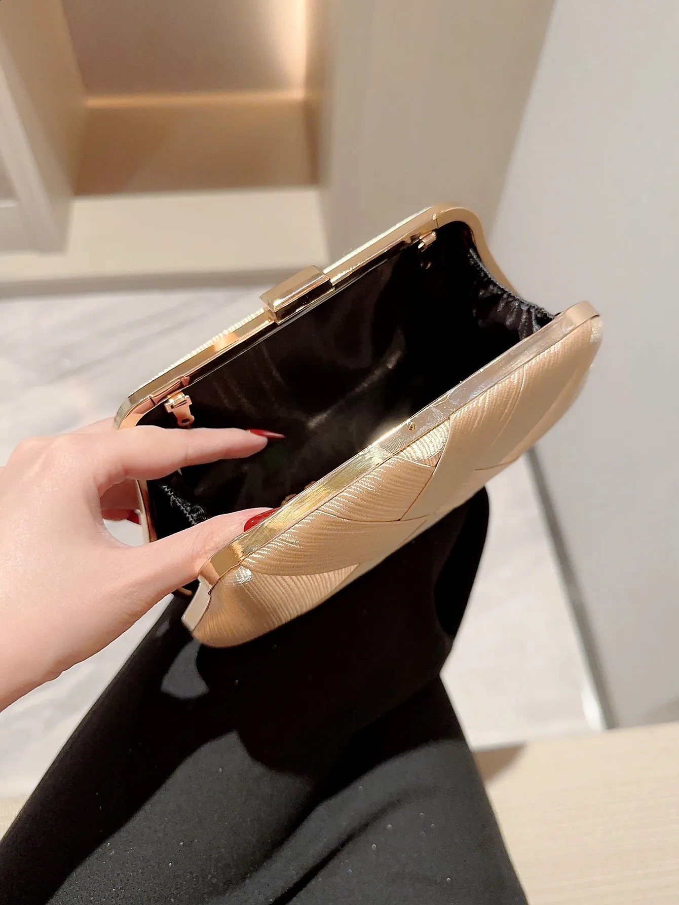 Ladies classic cross satin evening bag clutch bag party prom bag evening bag dress bag wedding bag chain bag 250122