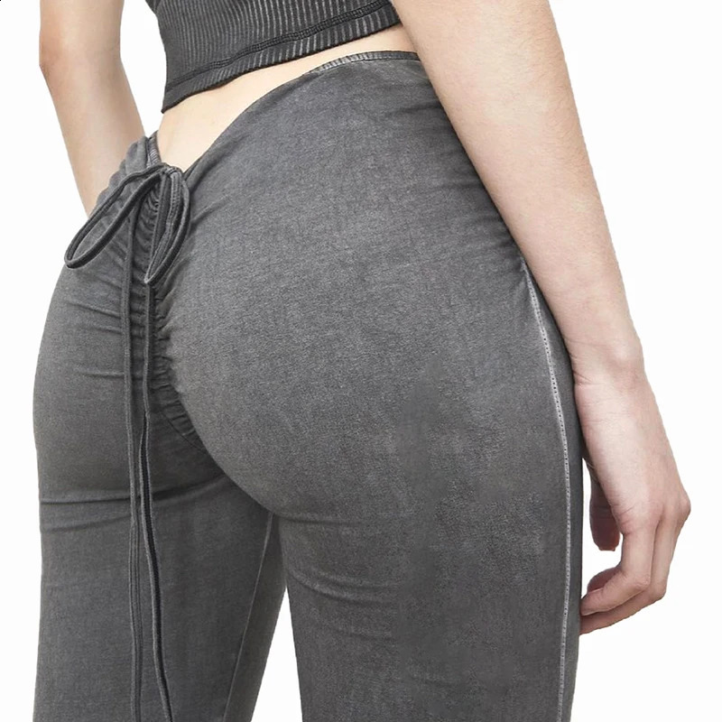 Nibber retro Y2K sexy party club Flared summer low waist handle Hip Lift ultra-thin Pants womens streetwear 250122