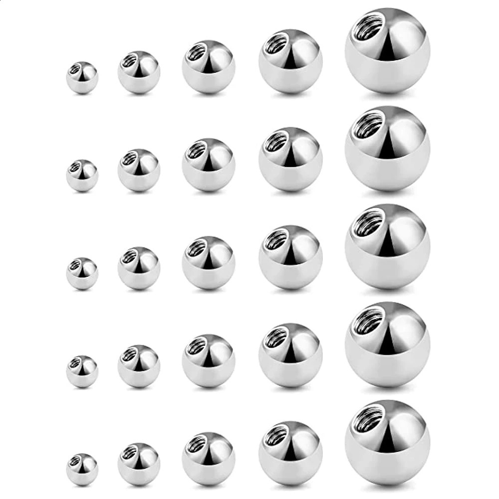 25Pcs Replacement Balls Externally Threaded Steel Industrial Barbell Tongue Nipple Belly Button Piercing Rings Parts 250110
